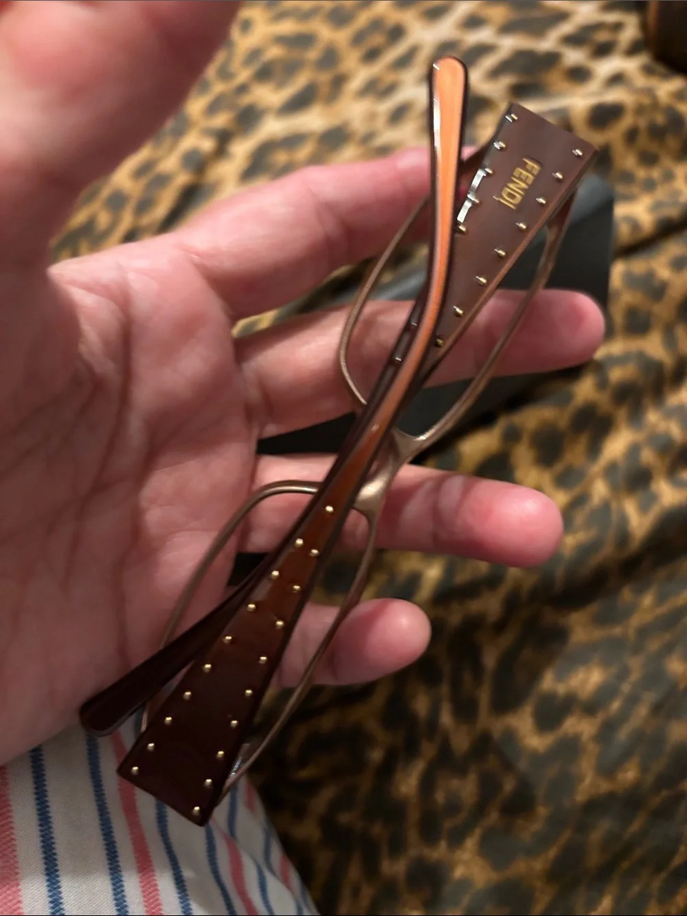 Fendi Brown/Tortoiseshell Rectangular Women's Glasses